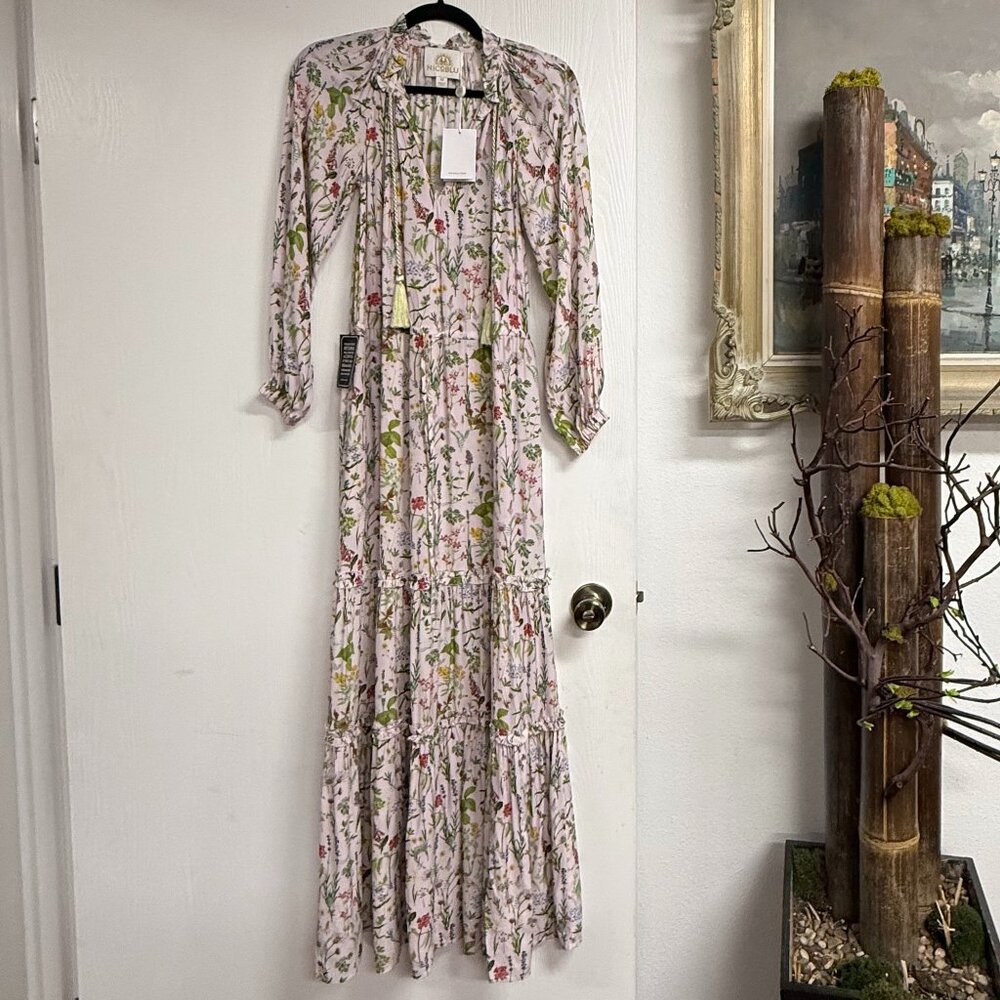NICOBLU Floral Light Pink Maxi Boho Style Dress Size XS